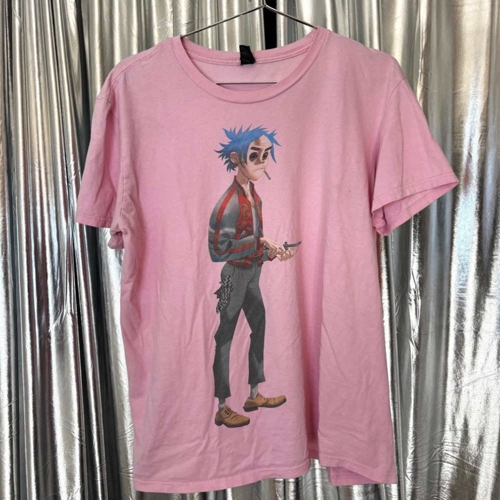 Gorillaz 2-D Pink Graphic Band Tee Humanz Era